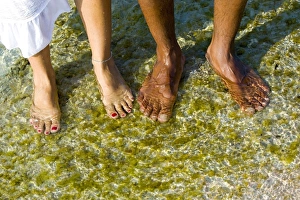 Bare Foot Prints: Feet in sea water