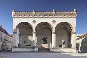 Bavaria Prints: Feldherrenhalle, Odeonsplatz Square, Munich, Bavaria, Germany, Europe