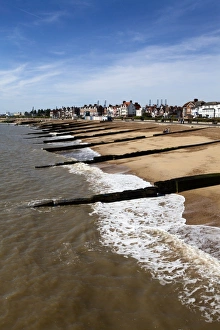 Suffolk Prints: Felixstowe Beach from the pier, Felixstowe, Suffolk, England, United Kingdom, Europe