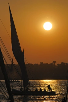 Feluccas on the River Nile, Aswan, Egypt, North Africa, Africa
