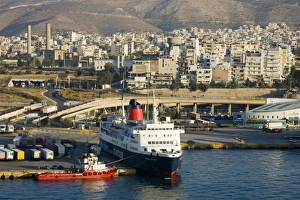 Athens Prints: Ferry in Port of Piraeus, Athens, Greece, Europe
