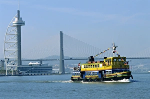 Ferries Prints: Ferry on the Tejo River near the Expo 98 Park