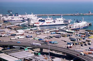 Ferry Terminal Prints: Ferry terminal at Dover harbour, Kent, England, United Kingdom, Europe