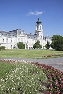 Flower Bed Prints: Festetics Palace, Keszthely, Lake Balaton, Hungary, Europe