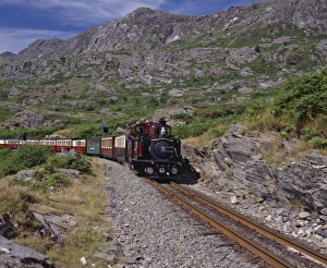 Ffestiniog Railway at Tanygrisiau, the busiest of the North Wales narrow gauge railways