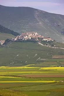 Fields of lentils and Castelluccio di Norcia, Highland of Castelluccio di Norcia