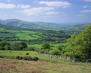 Brecon Prints: Fields in the valleys near Brecon