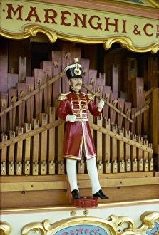 Organ Prints: Figure on old organ, England, United Kingdom, Europe
