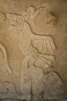 Classic Period Prints: Figures of stucco relief, Castillo de Kukulcan, Mayapan, Mayan archaeological site