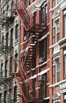 Fire escapes, Chinatown, Manhattan, New York, United States of America, North America
