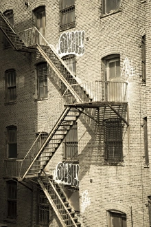 Graffiti Prints: Fire escapes on an old building