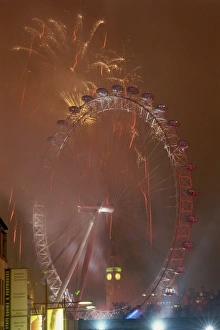 Firework Prints: Fireworks and the London Eye, London, England, United Kingdom, Europe