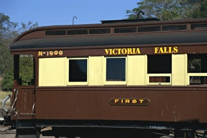Carriages Prints: First class carriage at railway station, Victoria Falls, Zimbabwe, Africa