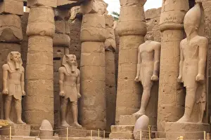 Ancient Egypt Prints: The First Court, Luxor Temple, UNESCO World Heritage Site, Luxor, Egypt, North Africa