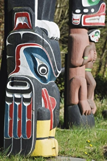 Canadian Prints: First Nation totem pole in Stanley Park, Vancouver, British Columbia, Canada