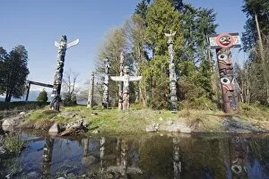 Images Dated 15th April 2009: First Nation totem poles in Stanley Park, Vancouver, British Columbia, Canada