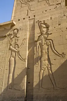 The First Pylon, Temple of Isis, UNESCO World Heritage Site, Philae Island, Aswan, Nubia