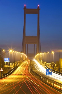 Rush Hour Prints: First Severn Bridge, South East Wales, Wales, United Kingdom, Europe
