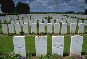 World War Prints: First World War British Cemetery, Valley of the Somme near Mons, Nord-Picardie