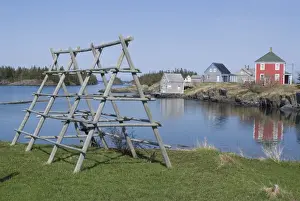 Rack Prints: Fish drying racks in the fishing village of Stonehurst South, Nova Scotia
