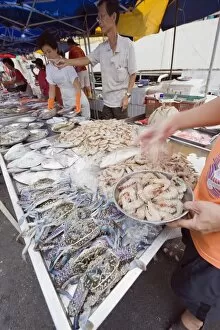 Fish stall, Bangsar Sunday market, Kuala Lumpur, Malaysia, Southeast Asia, Asia
