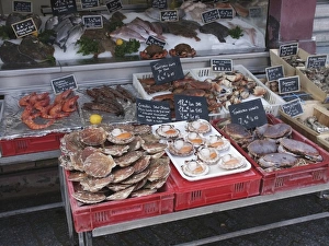 Calvados Prints: Fish stall, Trouville, Calvados, Normandy, France, Europe