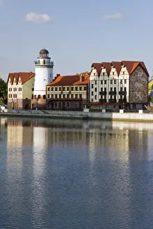 Fish Village, modern housing, hotel and restaurant development along the Pregolya River
