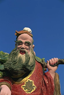 Fisherfolks mystical figure in stone, Tin Hau Temple, Repulse Bay