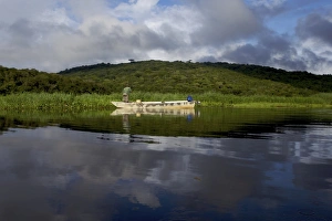 Images Dated 5th December 2009: A fisherman in the everglades of Kaw, French Guiana, South America