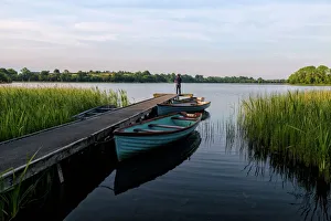 Irish Gallery: Fisherman, Upper Lough Erne, Co. Fermanagh, Ulster, Northern Ireland, United Kingdom