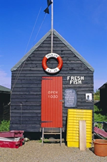 Suffolk Prints: Fishermans hut, Southwold, Suffolk, England, UK