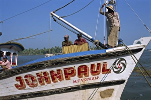 Cochin Prints: Fishermen on fishing boat