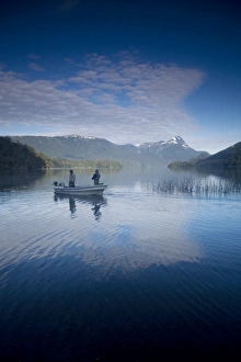 Images Dated 14th January 2008: Fishermen, Lago Espejo, Siete Lagos region, Nahuel Huapi National Park