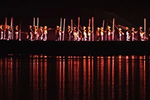 Images Dated 23rd October 2005: Fishermen, Liu Sanje performance in Yangshuo open air theatre, Yangshuo