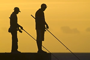 Images Dated 29th July 2007: Fishermen waiting for their catch, Saint Gilles des Baines, La Reunion