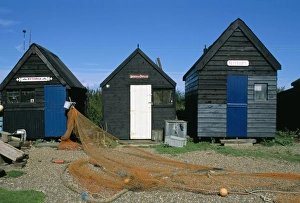Southwold Prints: Fishermens huts, Southwold, Suffolk, England, U. K, Europe