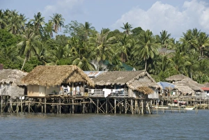 Huts Prints: Fishermens stilt houses, Pilar, Bicol, southern Luzon, Philippines