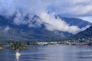 Sitka Prints: Fishing boat, clearing morning mists