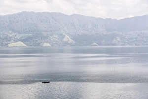 Lake Toba Prints: Fishing boat on Lake Toba (Danau Toba)