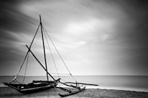 Monochrome Prints: Fishing boat, Negombo, Sri Lanka, Asia