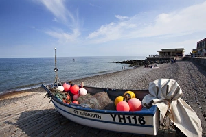 Floats Prints: Fishing boat on the shingle beach at Sheringham, Norfolk, England, United Kingdom, Europe