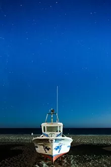 Typically Spanish Gallery: Fishing boat under the stars, Cabo de Gata, Andalusia, Spain, Europe