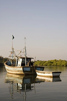 Fishing boats on backwater near Mobor