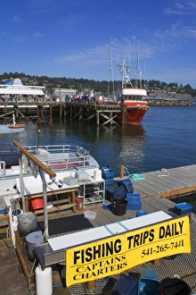 Ports Prints: Fishing boats in the bay front area of Newport, Oregon, United States of America