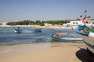 Fishing boats and beach