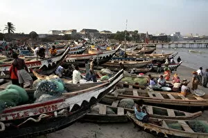 Images Dated 20th March 2009: Fishing boats on the beach in Accra, Ghana, West Africa, Africa