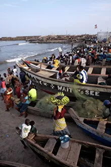 Images Dated 20th March 2009: Fishing boats on the beach in Accra, Ghana, West Africa, Africa