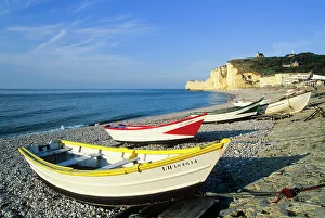 Day Trip Prints: Fishing boats on the beach of Etretat