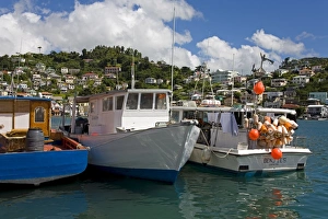 Carenage Prints: Fishing Boats in Carenage Harbour, St