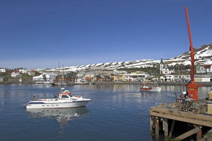 Images Dated 12th January 2000: Fishing boats entering Husavik harbour